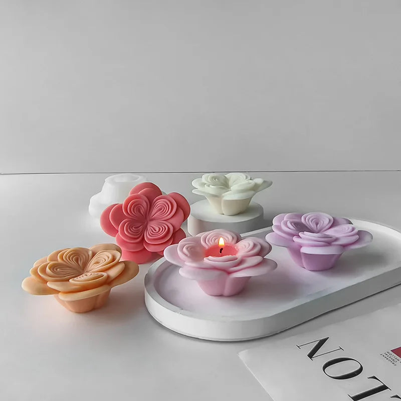 3D Flower Silicone Mold – Rose Peony Candle Soap Baking