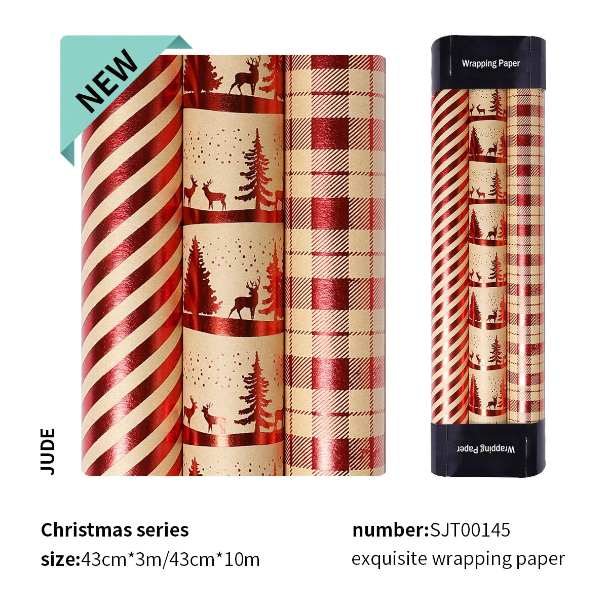 43x300cm Aluminized Gift Wrapping Paper – Christmas & More