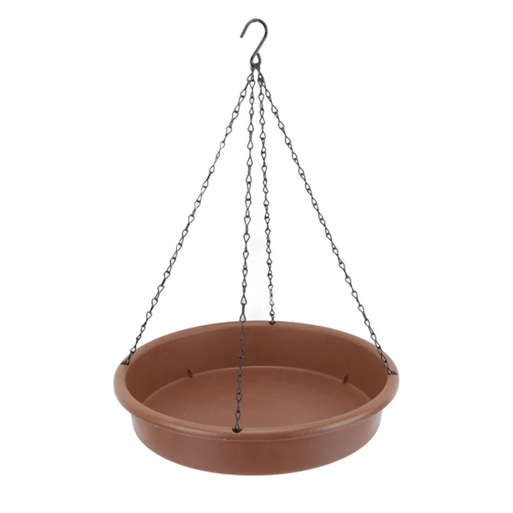 Hanging Bird Bath & Feeder – Shallow Bowl with Iron Chain