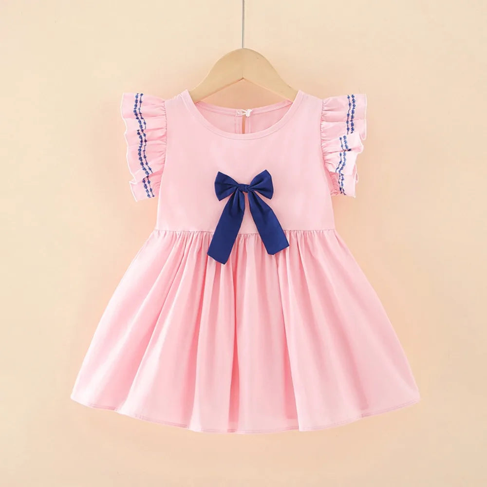 Girls Bowknot Ruffle Princess Sundress | Ages 7–13 Summer
