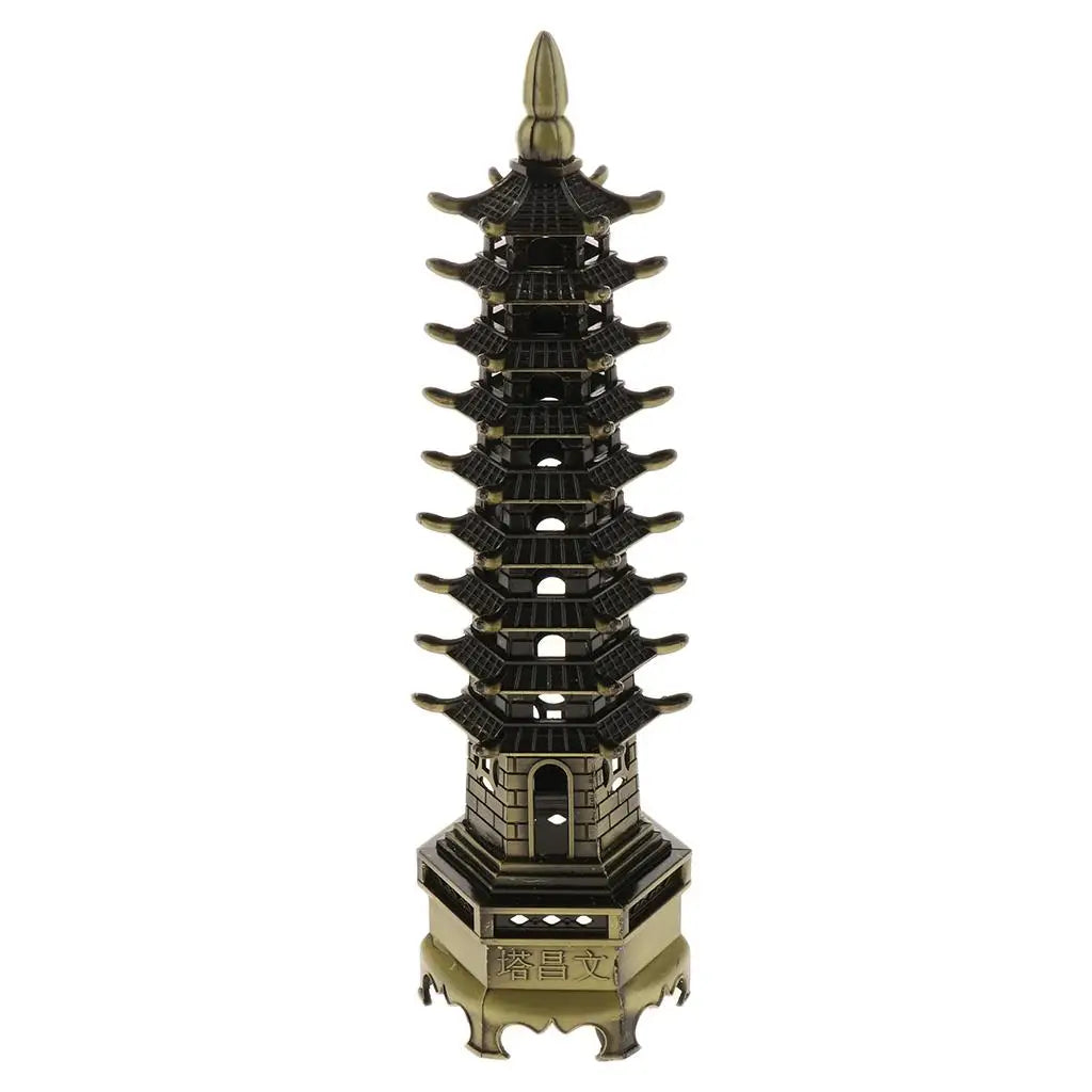Wenchang Tower Zinc Alloy Pagoda Ornament | Chinese Decor