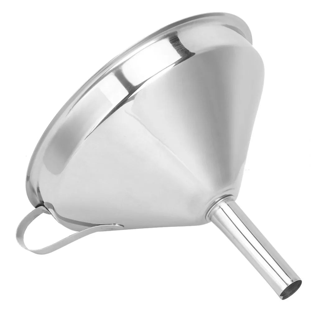 Stainless Steel Wide Mouth Funnel with Detachable Strainer