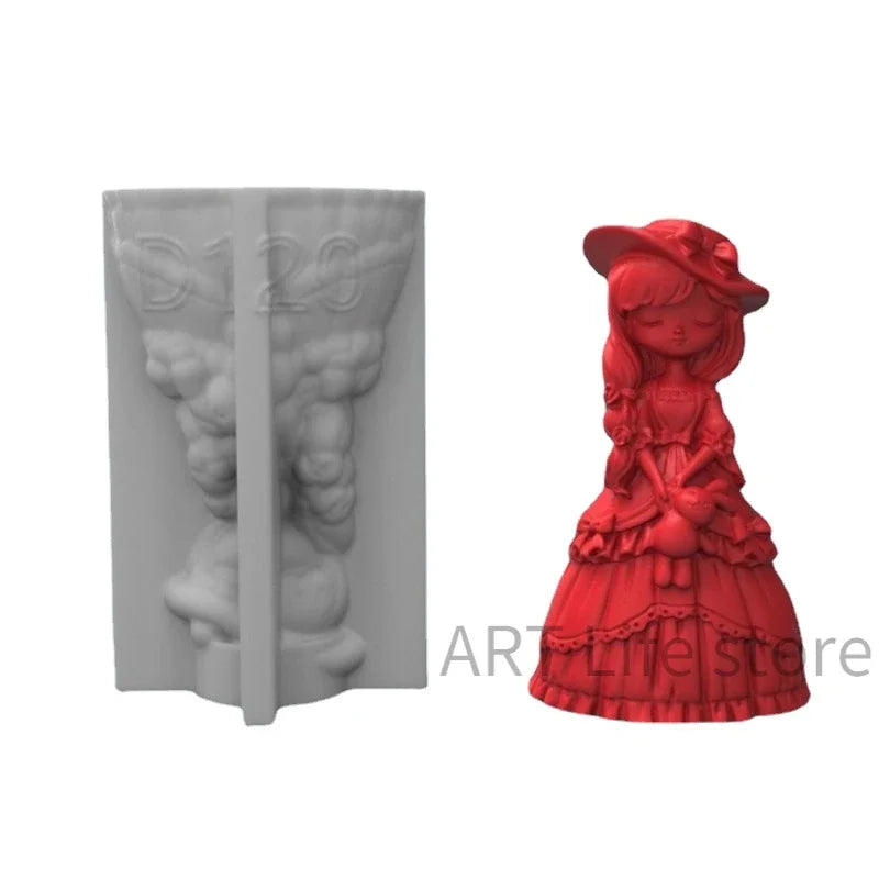 3D Princess Silicone Mold – DIY Candle, Resin & Plaster Casting