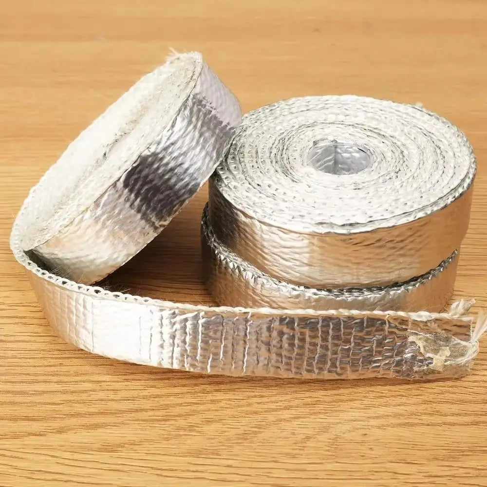 5M Fiberglass Exhaust Pipe Heat Wrap Tape | Aluminum Foil
