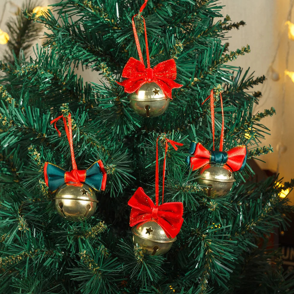 Velvet Bow Bell Christmas Ornament – Tree & Door Decor