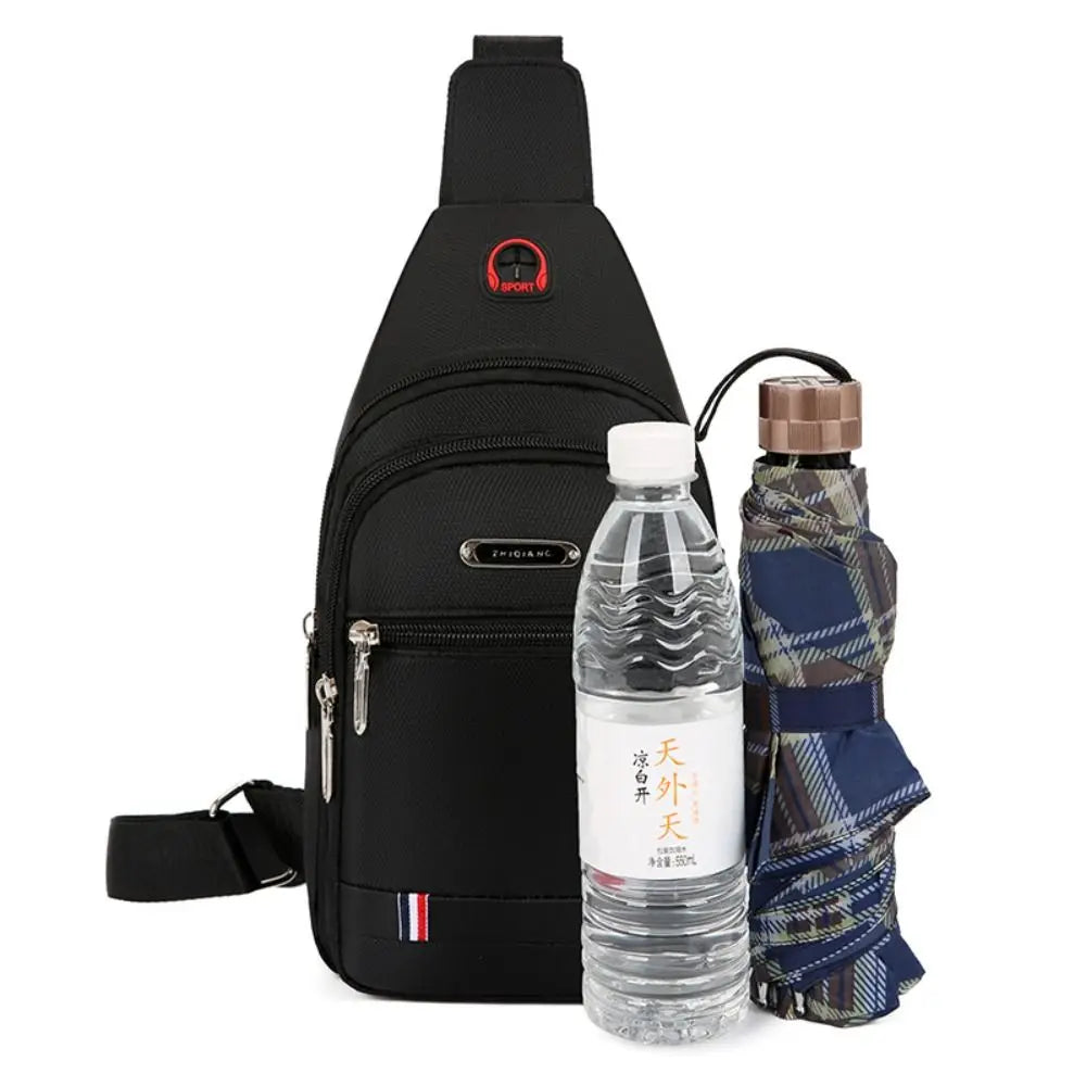 Men's Oxford Crossbody Bag with USB Charging Port