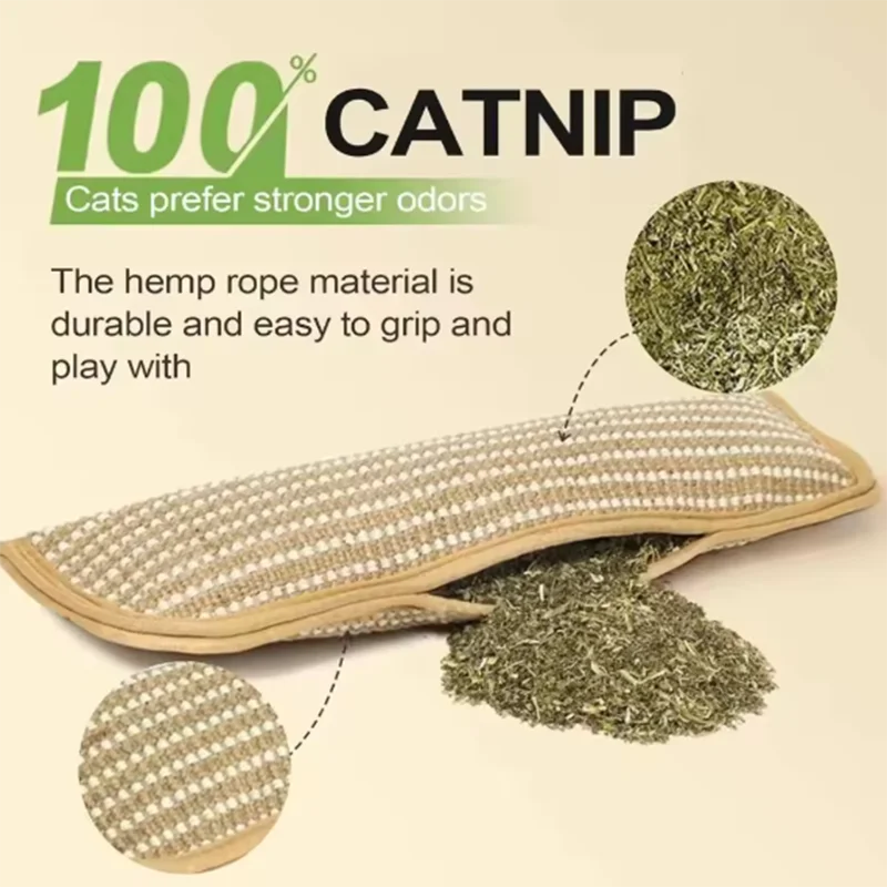 Cat Catnip Pillow Scratcher & Chew Toy – Kitten Claw Grinder