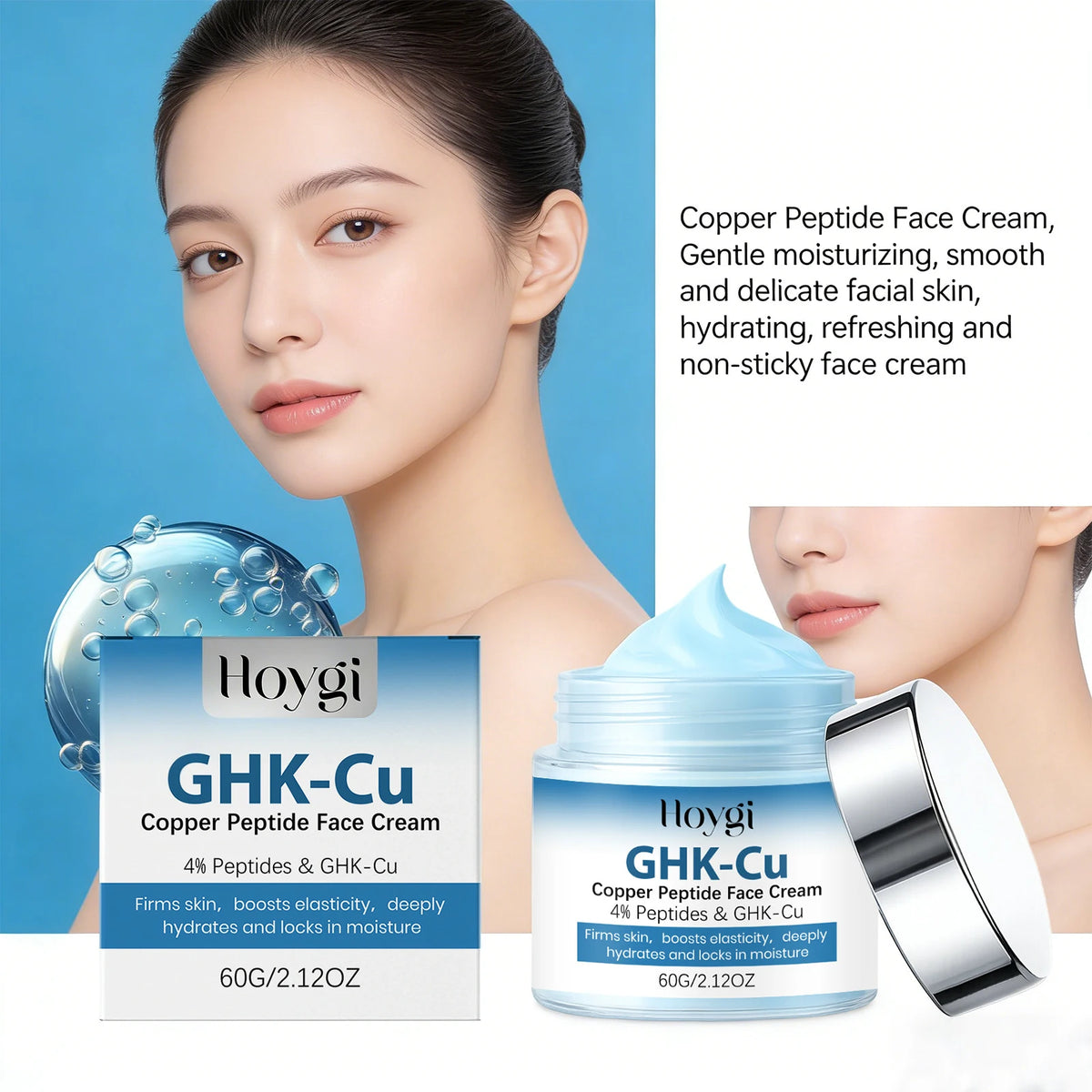 4% GHK-Cu Copper Peptide Face Cream – Firming & Hydrating