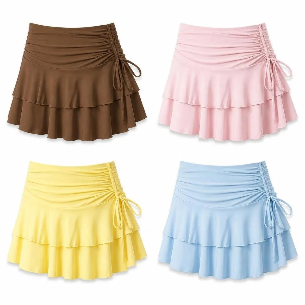 Women's High Waist Ruffle A-Line Mini Skirt | Summer