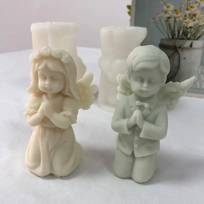 Kneeling Angel Silicone Mold – Candle, Soap & Resin Cast