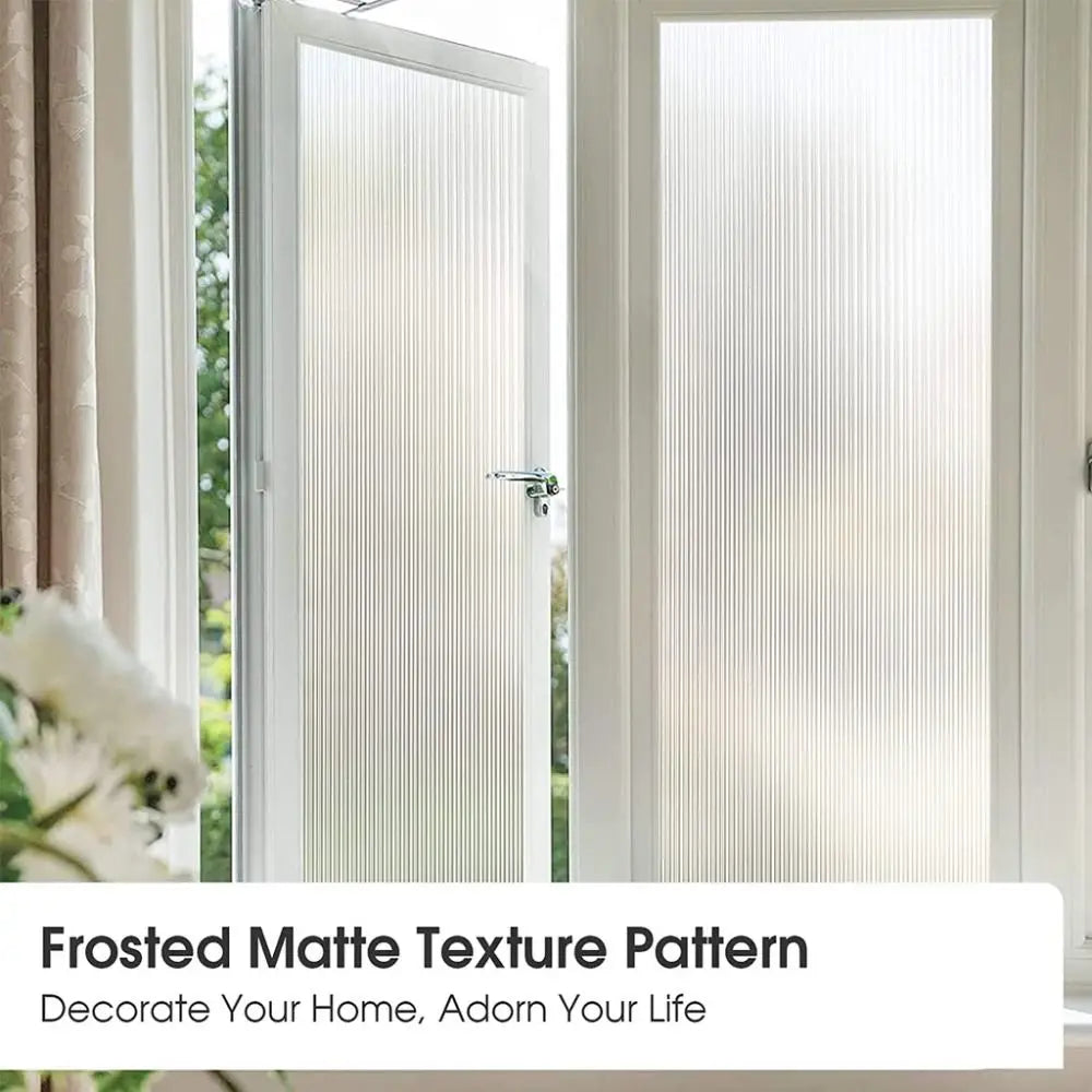 Frosted Reeded Glass Privacy Window Film – UV Blocking