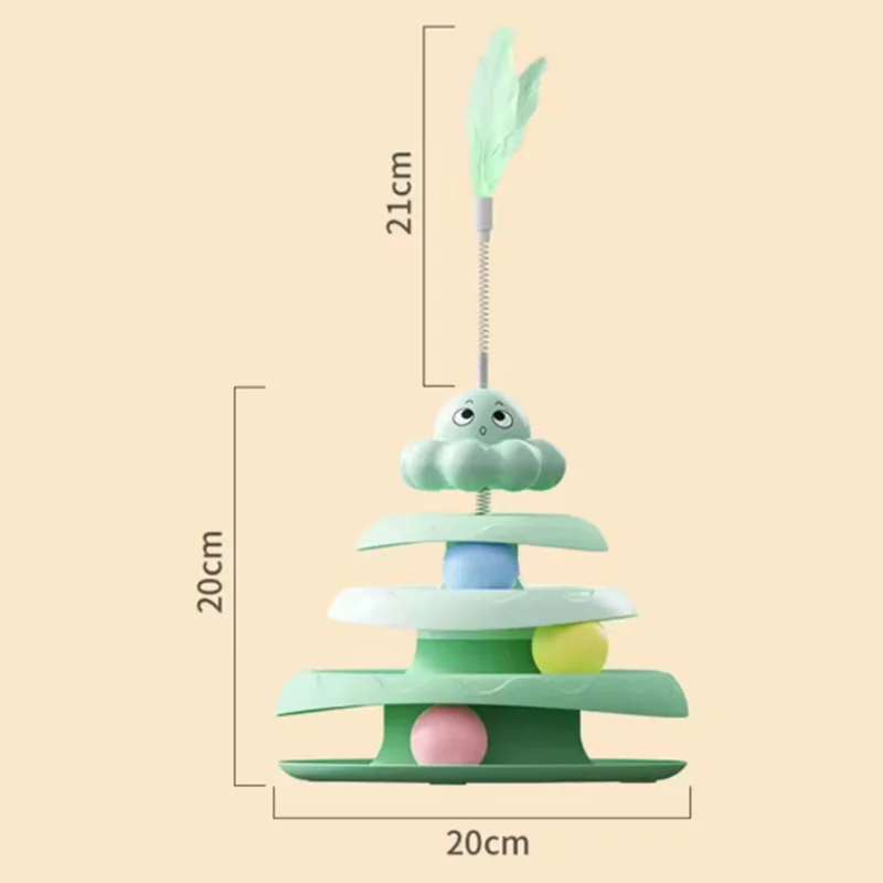 3-Layer Ball Cat Turntable & Octopus Teaser Toy | Pet Puzzle