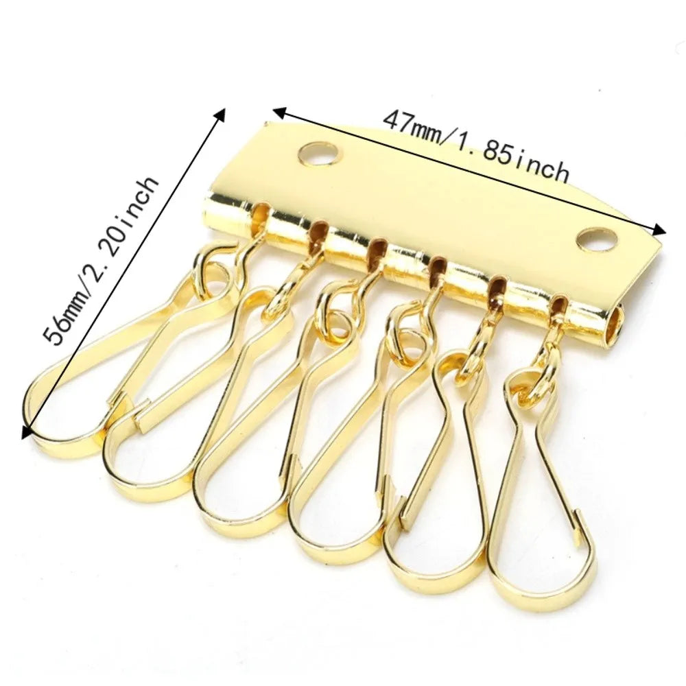 6-Hook Alloy Key Organizer Clasp – DIY Leather Key Case Ring