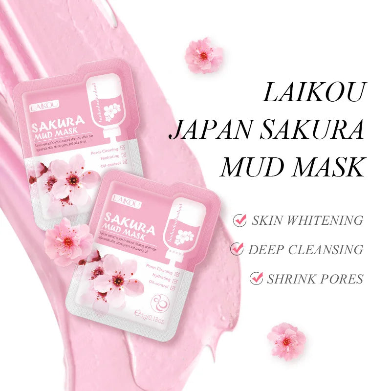 LAIKOU 14pc Sakura Mud & Sleeping Face Mask Set | Anti-Aging