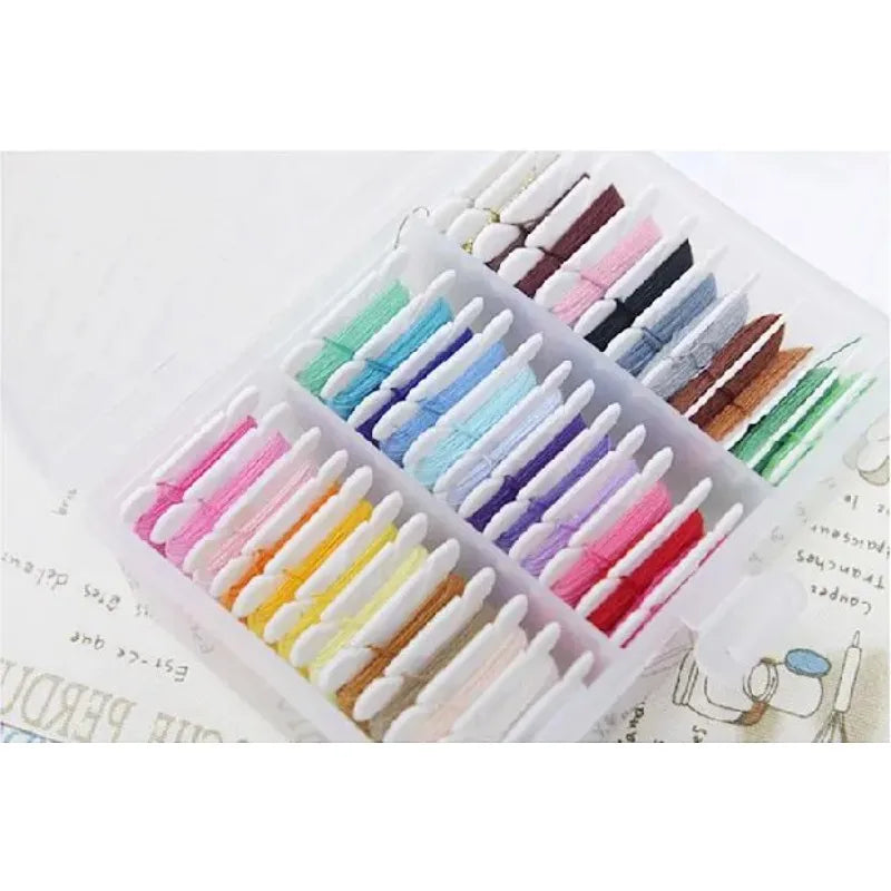 30-Piece Plastic Thread Bobbin Set for Embroidery & Cross-Stitch