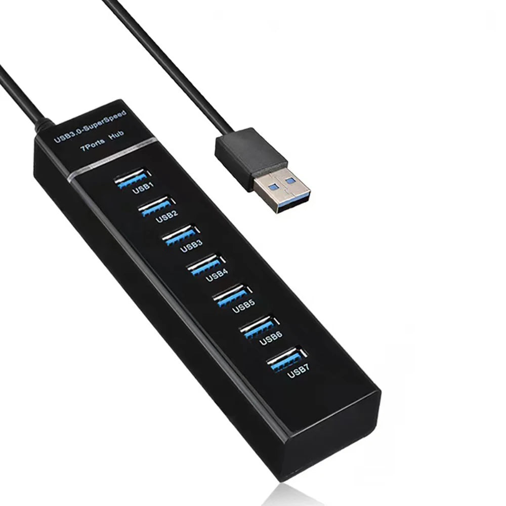 OULLX 7-Port USB 3.0 & 2.0 Hub Splitter with DC Power Port