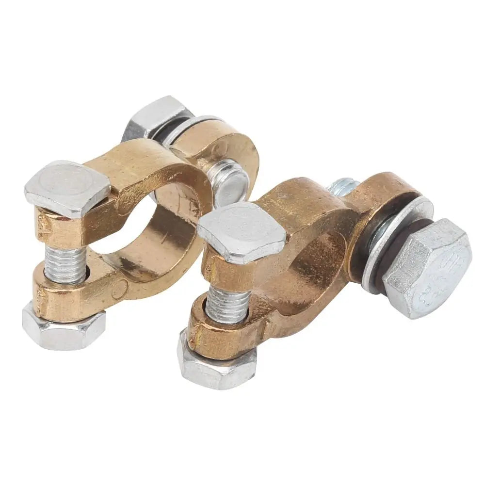 2-Pack Brass Heavy Duty Battery Terminal Top Post Connectors