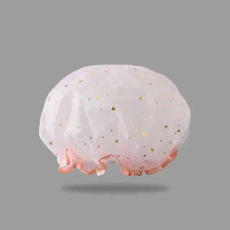 Waterproof Shower Cap – Starry Sky Print, Reusable & Elastic