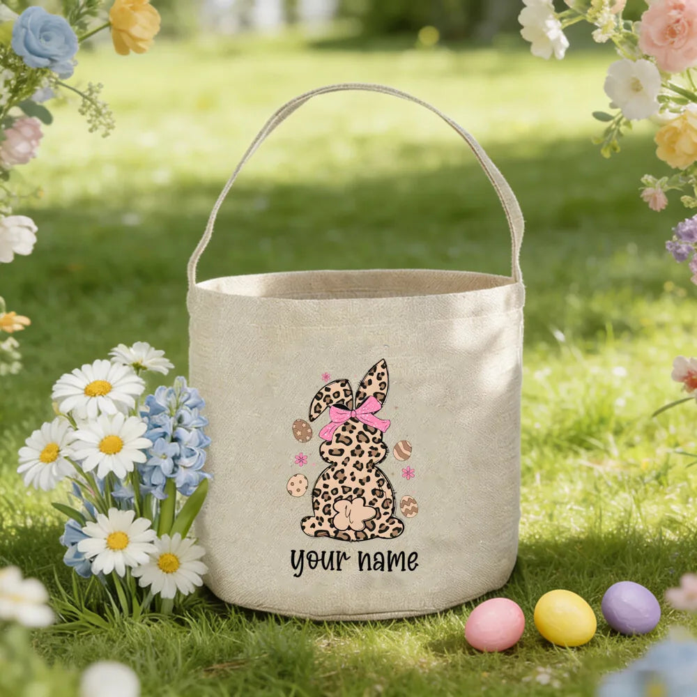 Personalized Easter Basket Bunny Name Bag for Kids