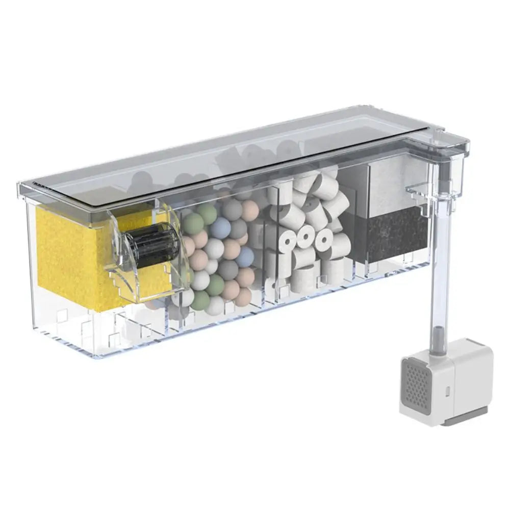 Wall-Mounted Fish Tank with Silent Waterfall Filter & Pump