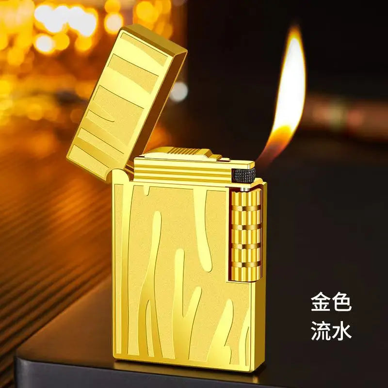 Oblique Grid Side-Slide Butane Lighter | Men's Gift