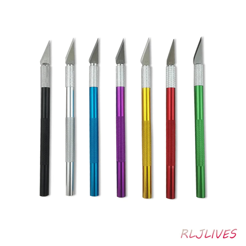Leather Carving Knife Pen – Aluminum Handle + 5 Blades