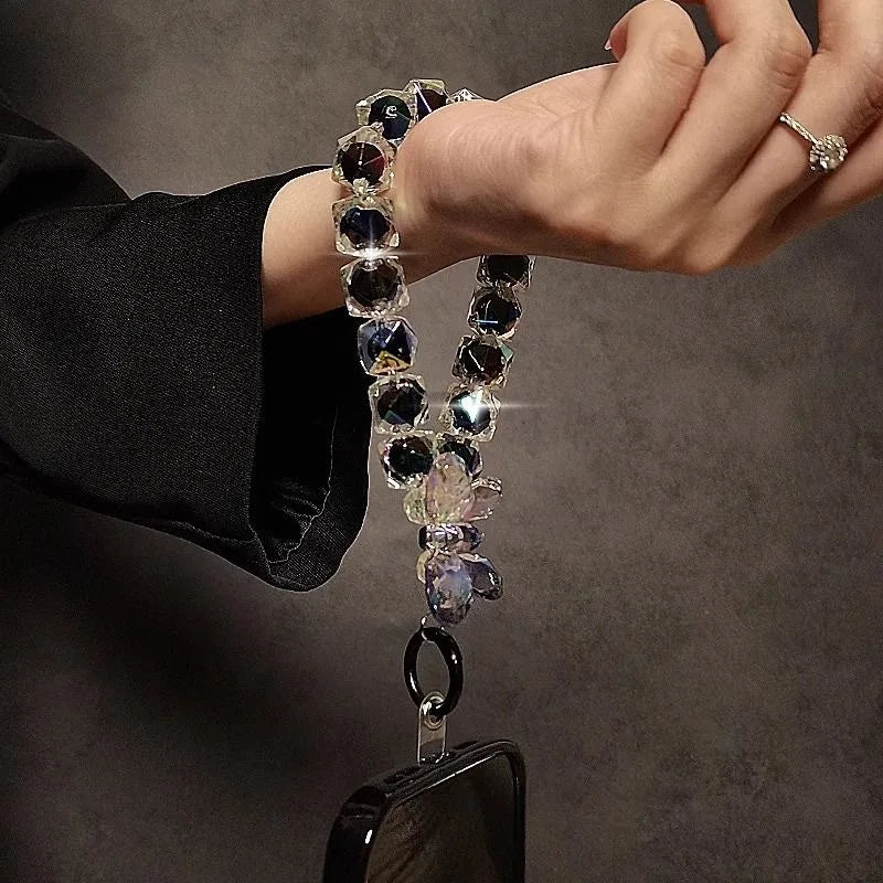 Crystal Butterfly Phone Charm Wrist Strap & Keychain Lanyard