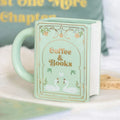 Book-Shaped Ceramic Coffee Mug – Pink, White & Green Gift