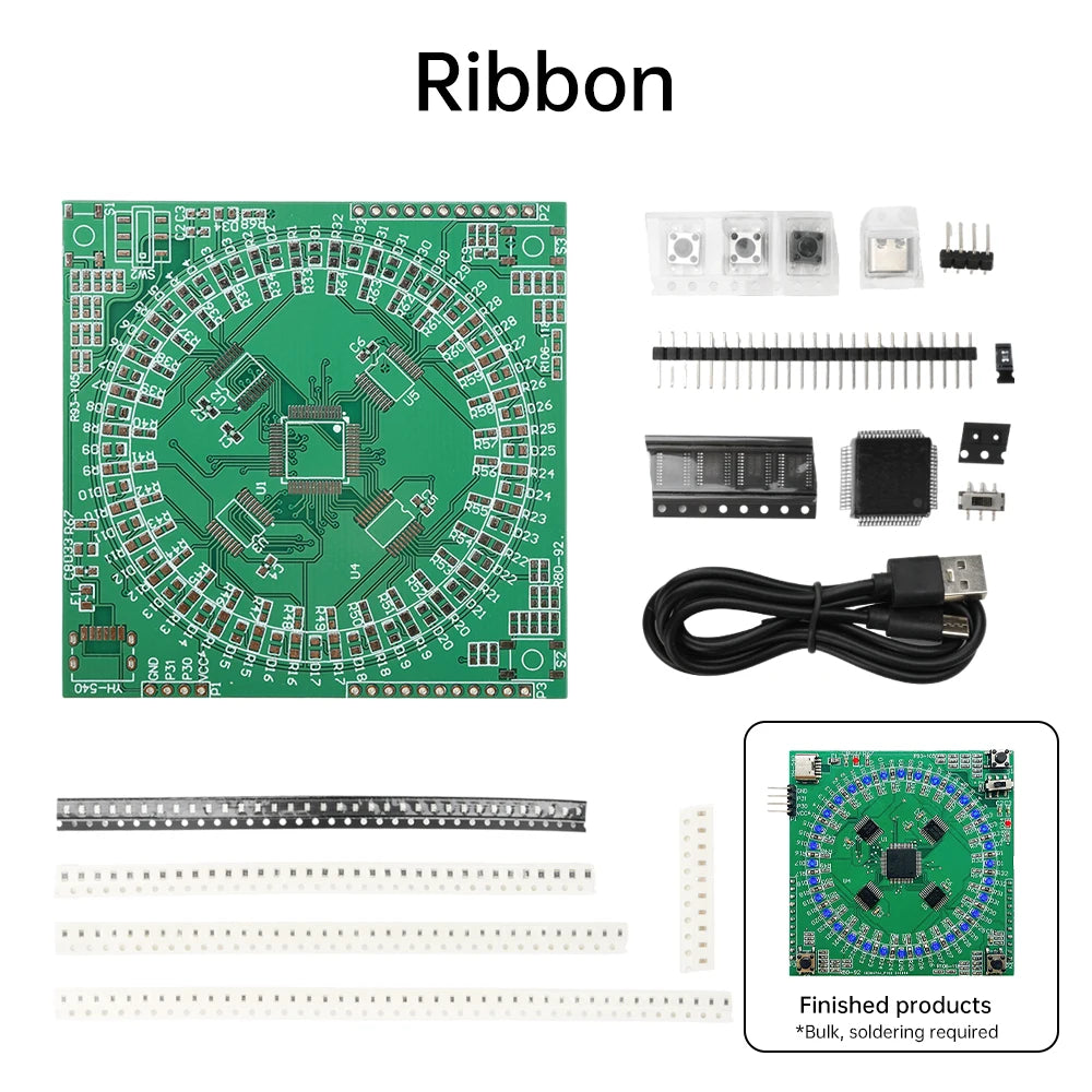LQFP64 SMD Soldering Practice Kit – 5V Running Light Type-C