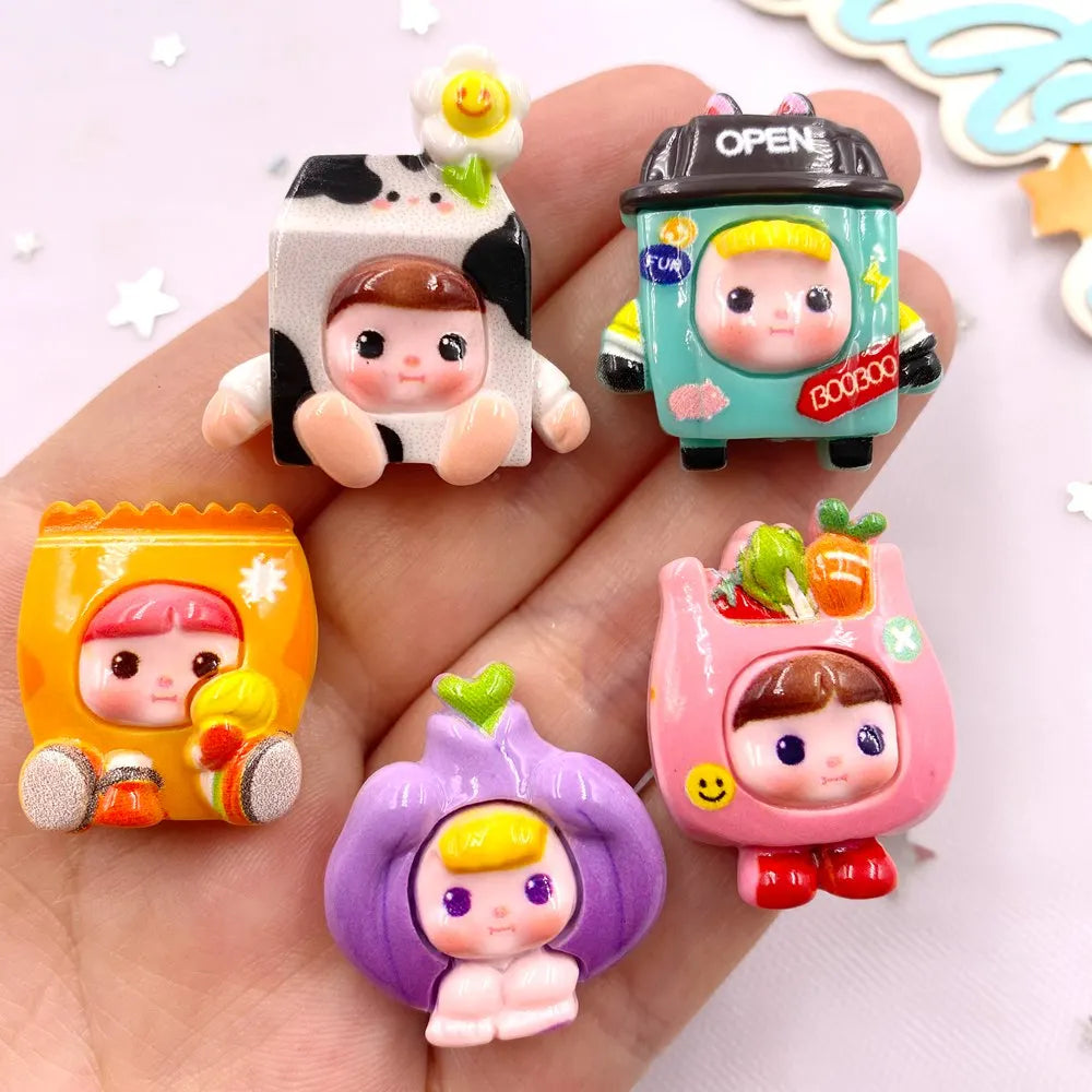 10PCS Resin Cartoon Flatback Figurines for DIY Scrapbooking
