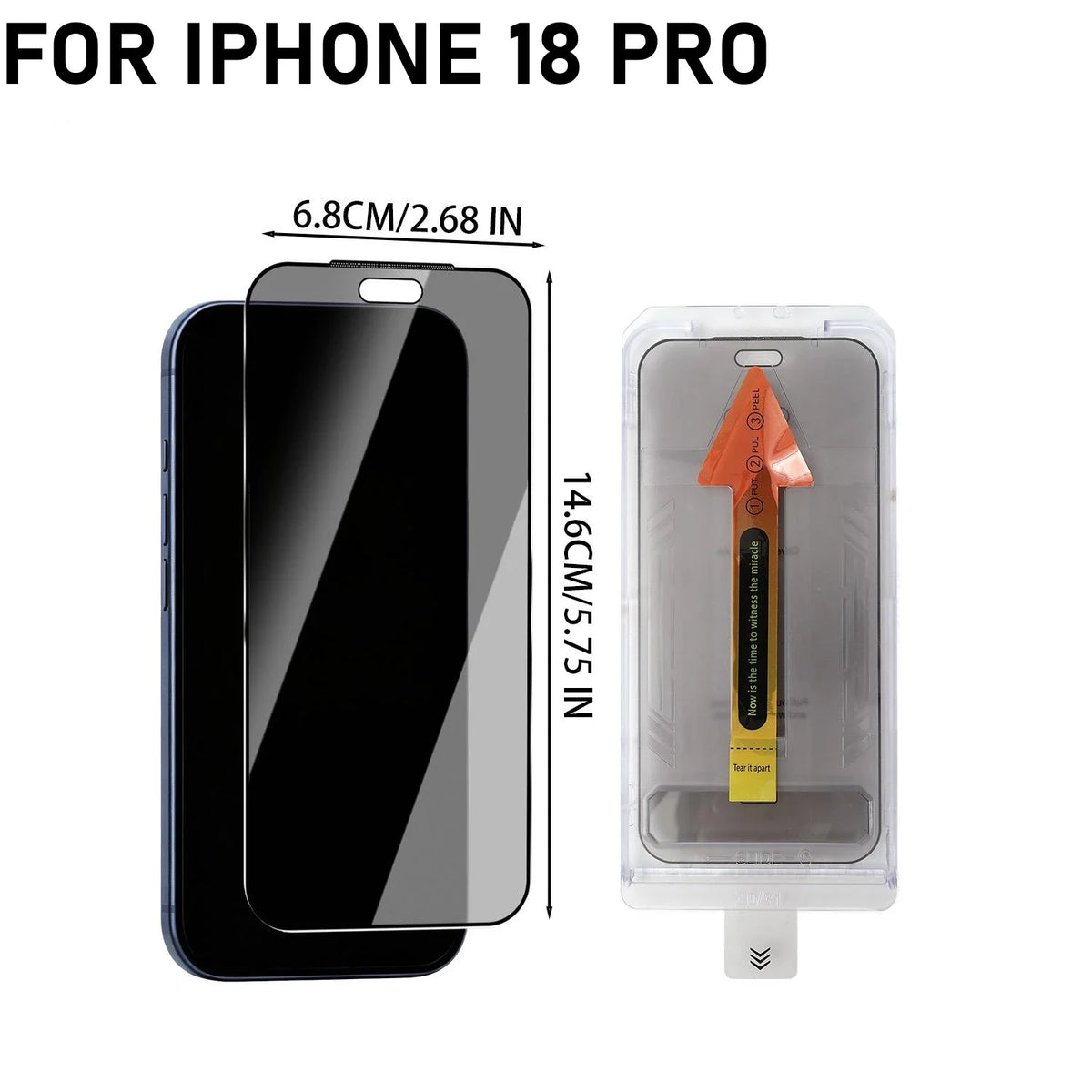Tempered Glass Screen Protector iPhone 18 Pro Max – HD & Privacy