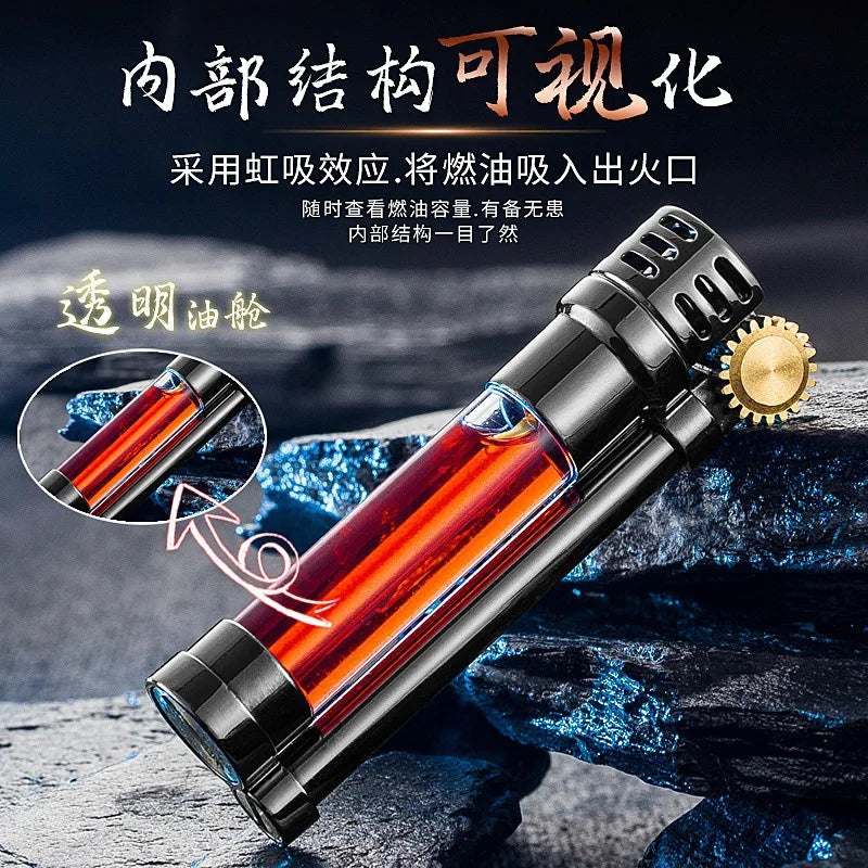 ZORRO Z654 Transparent Oil Chamber Windproof Grinding Wheel Lighter