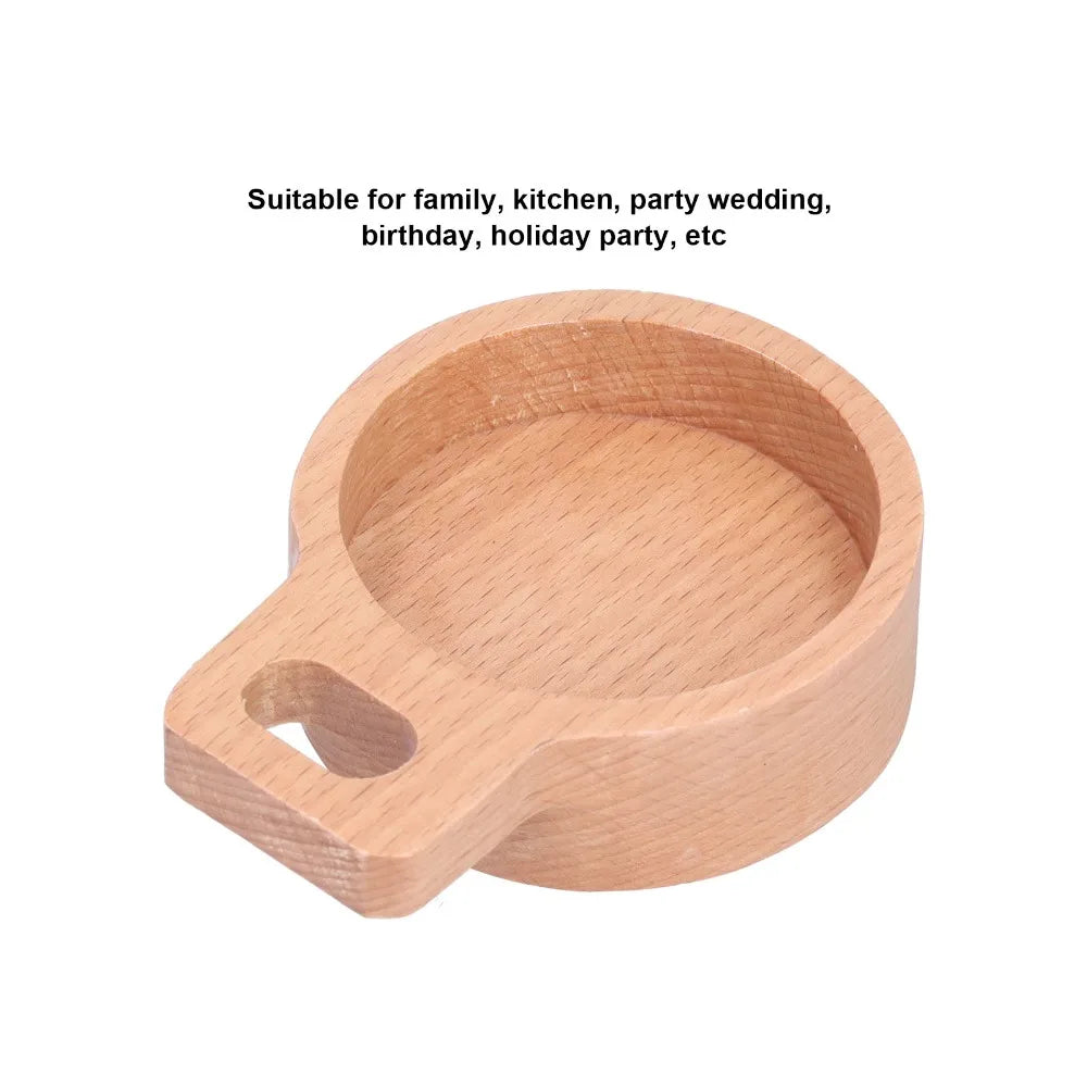 Beech Wood Snack & Seasoning Dish with Handle | Set of 1 or 2