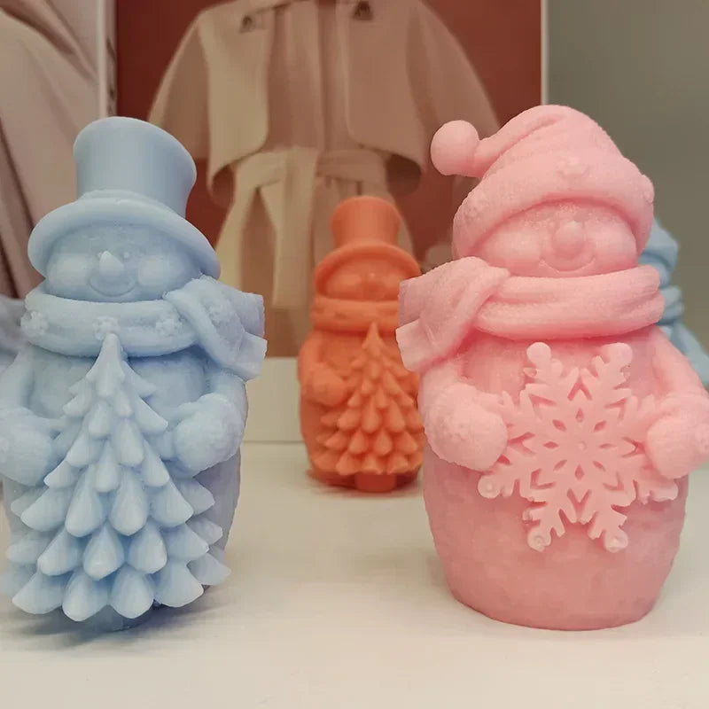 3D Santa & Snowman Silicone Candle Mold | Christmas Craft