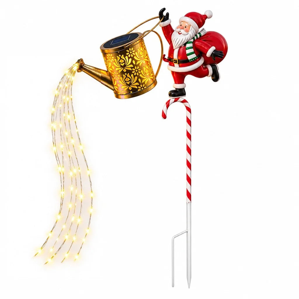 Solar Santa Watering Can Stake Light | IP65 LED Garden Decor