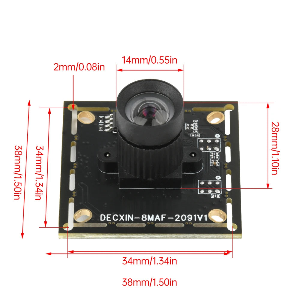 Gaqqee IMX179 8MP Fixed-Focus Driver-Free USB Camera Module
