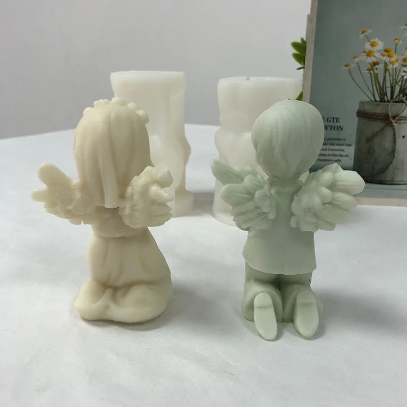 Kneeling Angel Silicone Mold – Candle, Soap & Resin Cast