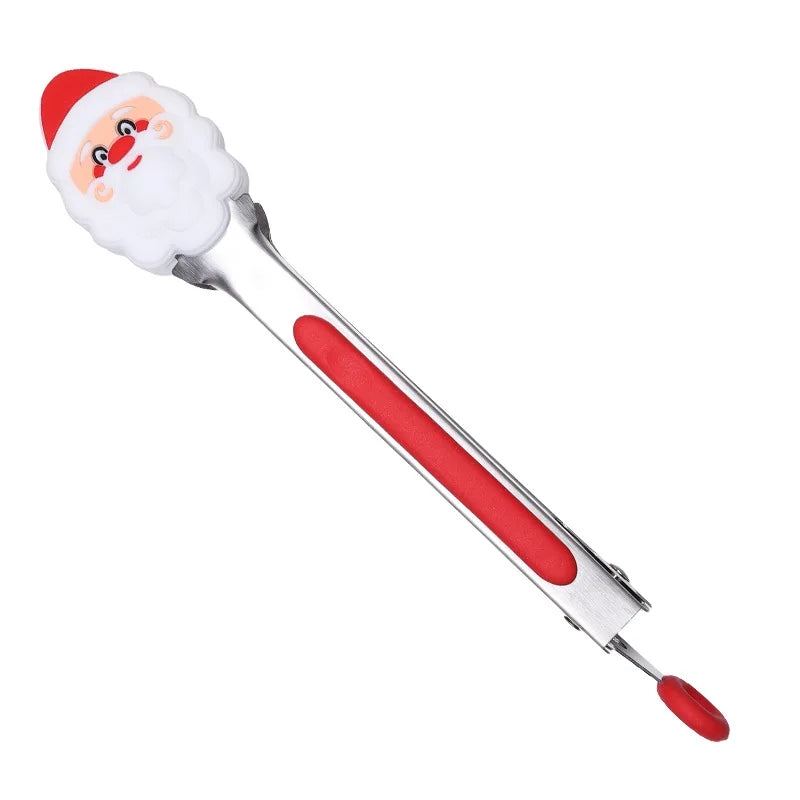 7-Inch Christmas Mini Food Tongs – Festive Serving Clamps Set