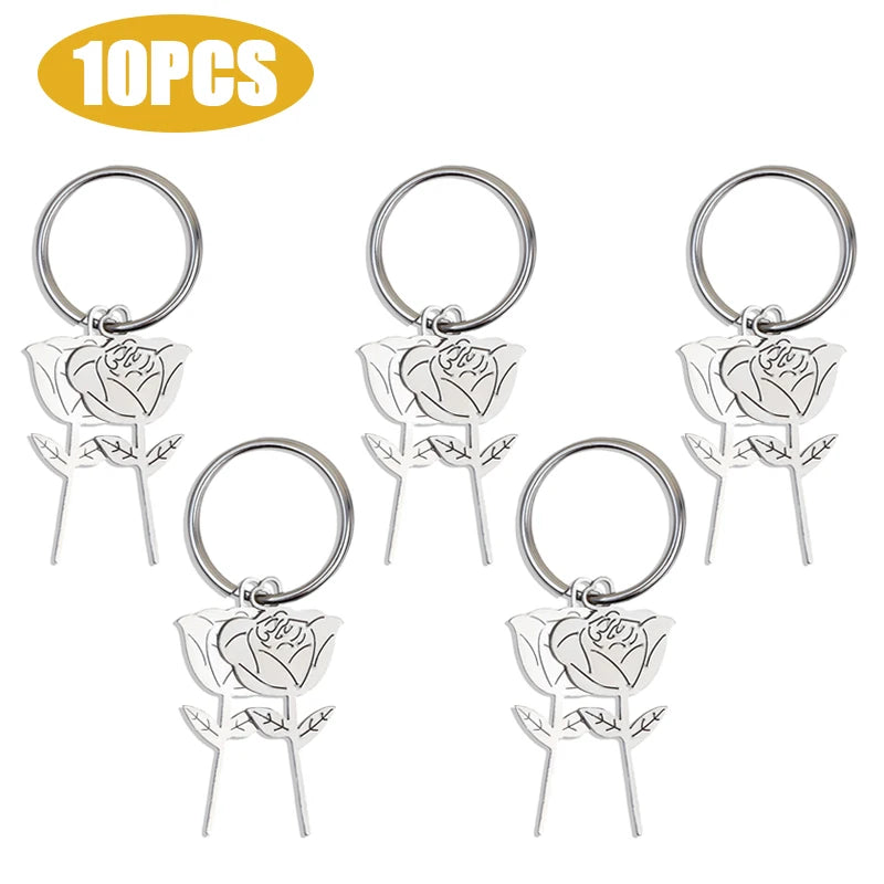 Rose Shape SIM Card Eject Pin Keychain | Stainless Steel