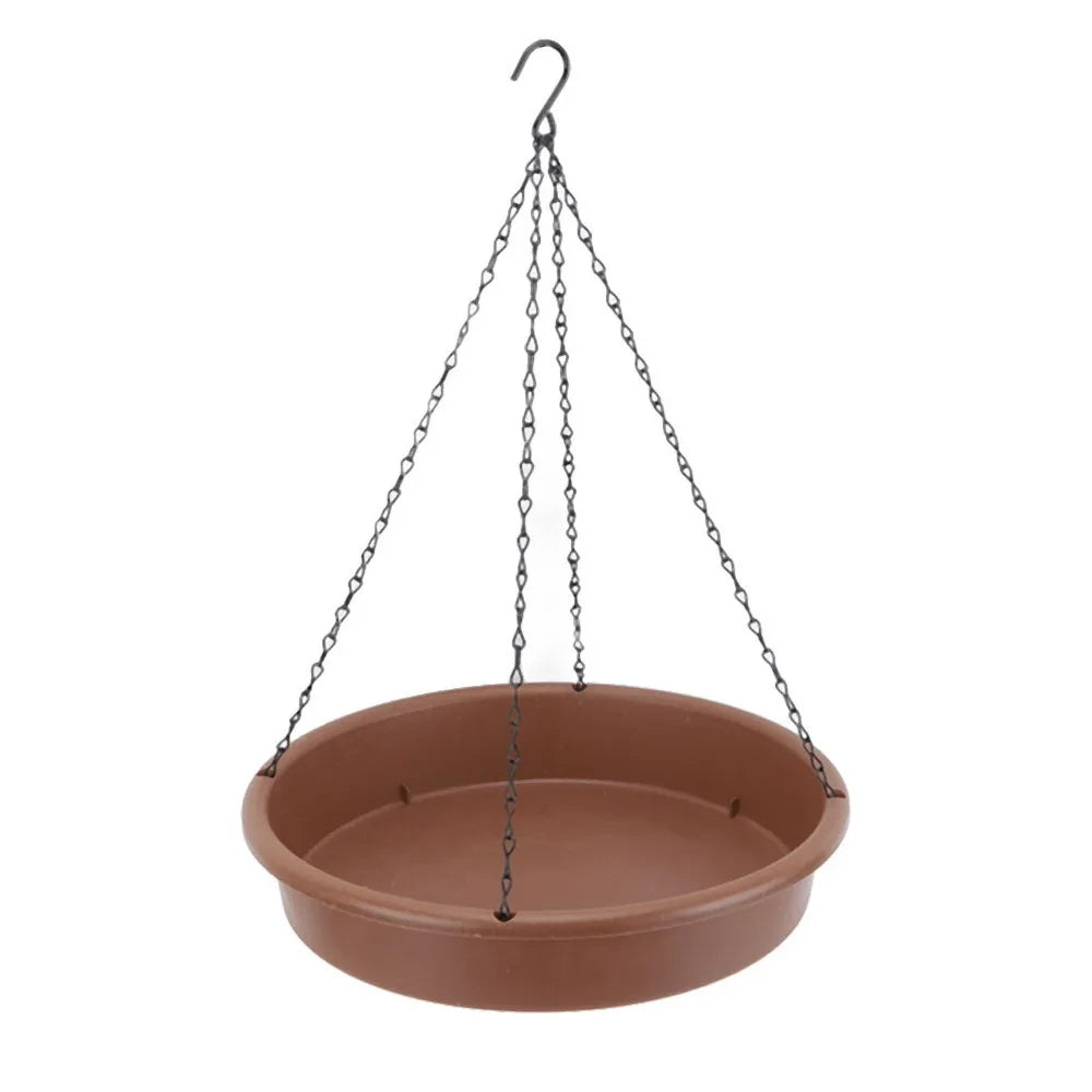 Hanging Bird Bath & Feeder – Shallow Bowl with Iron Chain