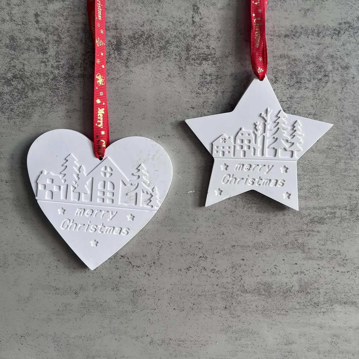 Christmas Silicone Mold – Heart Pentagram House Tree Pendant