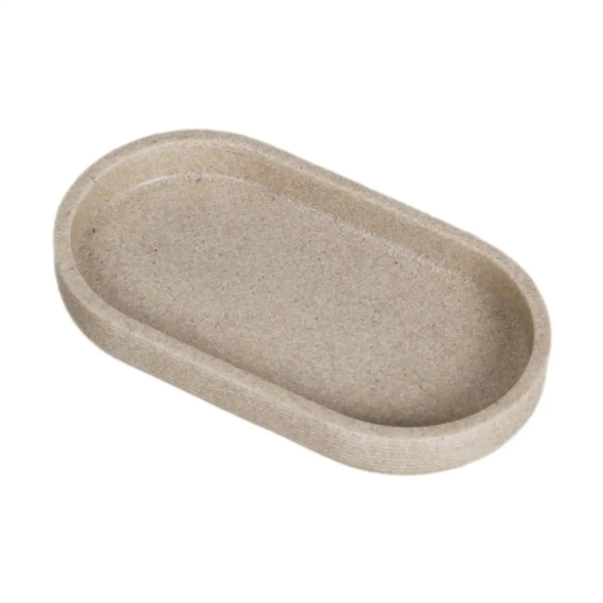 Resin Sandstone Oval Vanity Tray – Bathroom Organizer