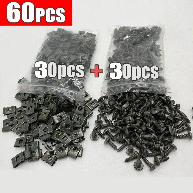 U-Type Metal Bumper Splash Shield Clips for Cars & Motorcycles