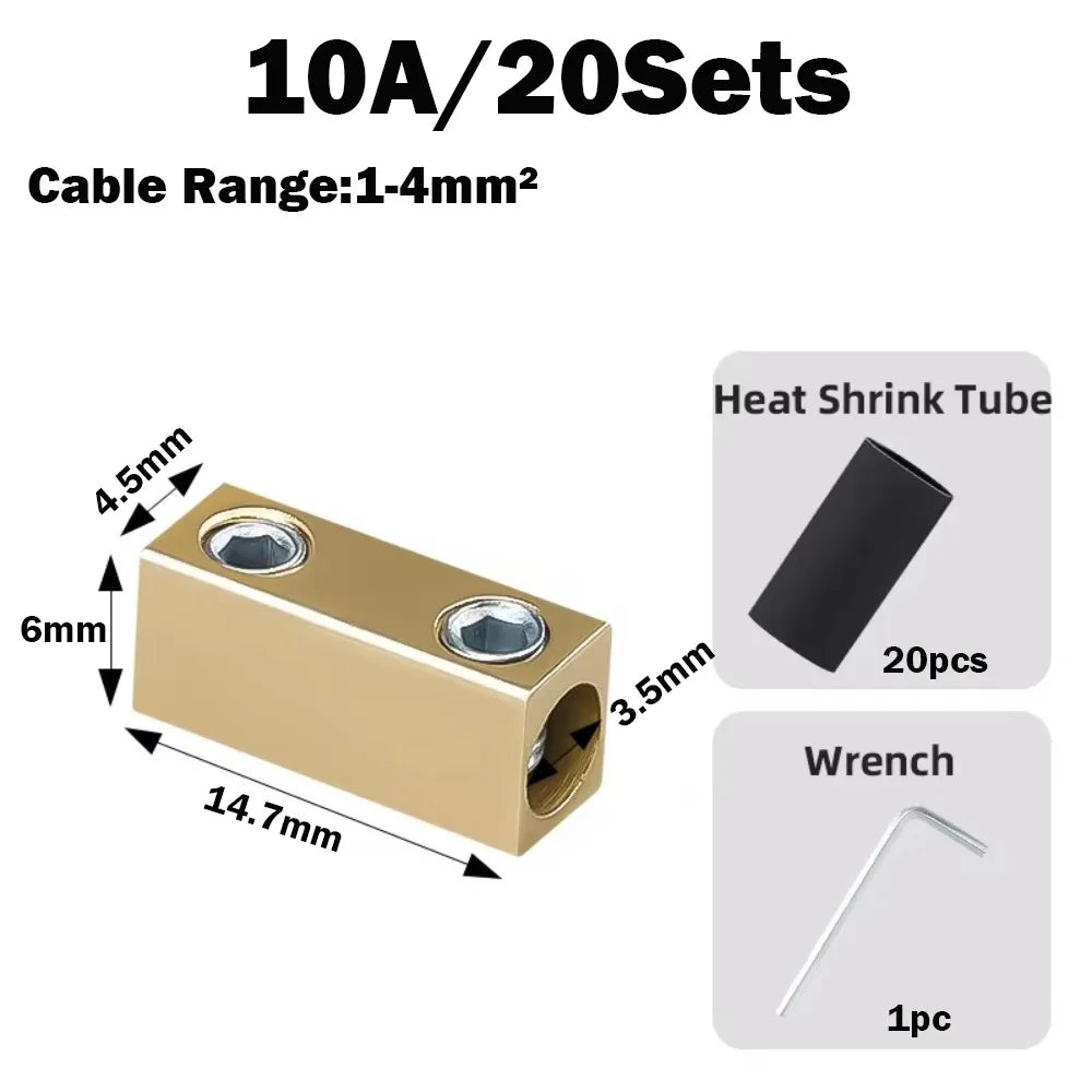 Brass Waterproof Terminal Block Set with Heat Shrink Tubing