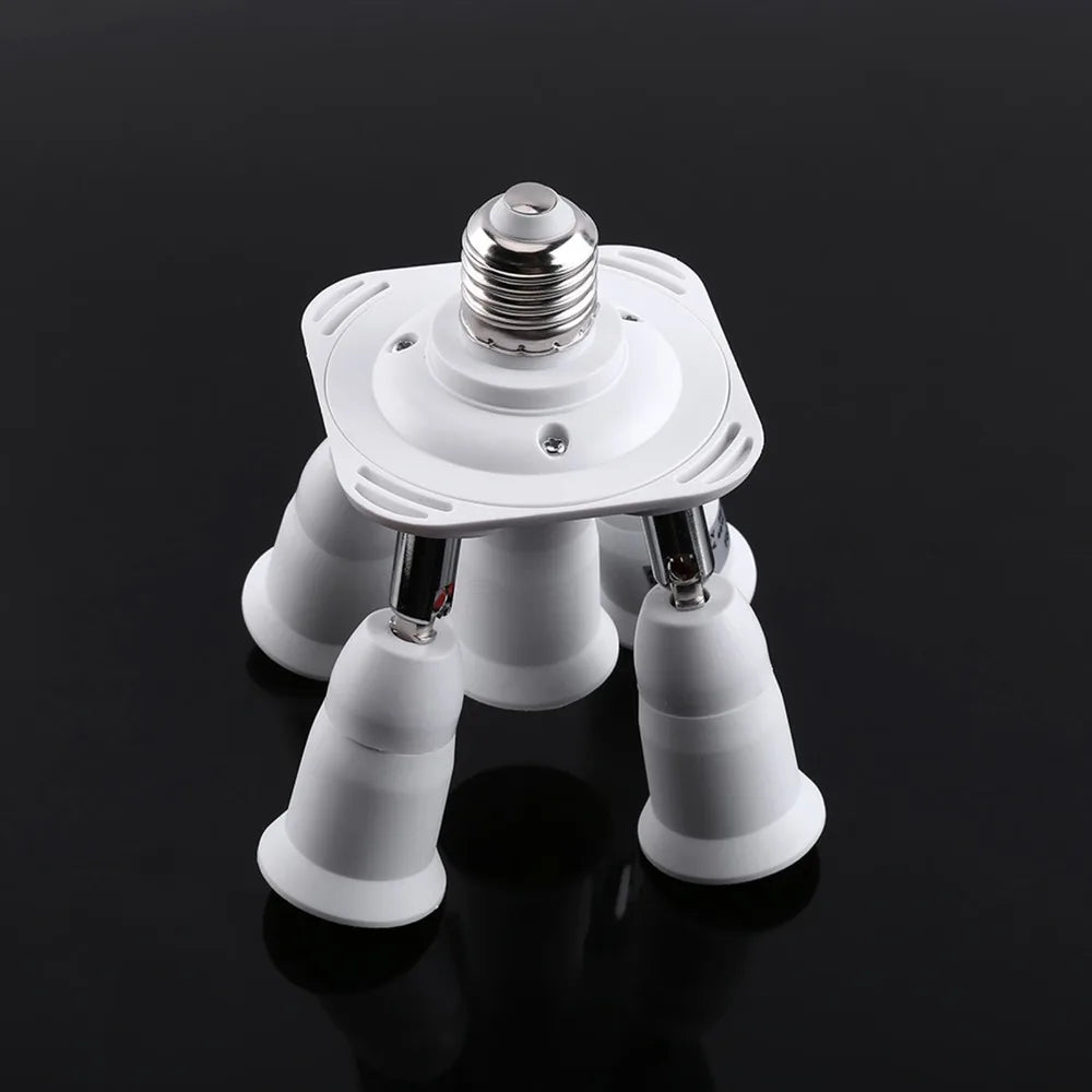 E26 Socket Splitter Adapter – 3/4/5-Head Adjustable Lamp Holder