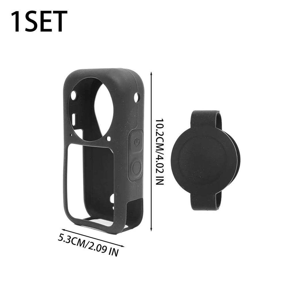 Insta360 X6 Silicone Case with Lens Cap – Shockproof Black