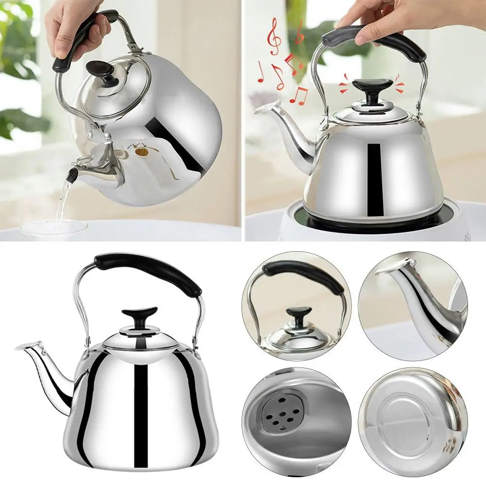 Stainless Steel Whistling Tea Kettle | Gas & Induction