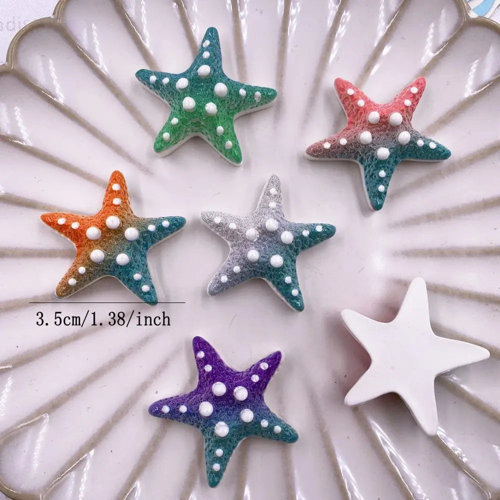 8-Piece Kawaii Resin Starfish Flatback Figurines for DIY Crafts