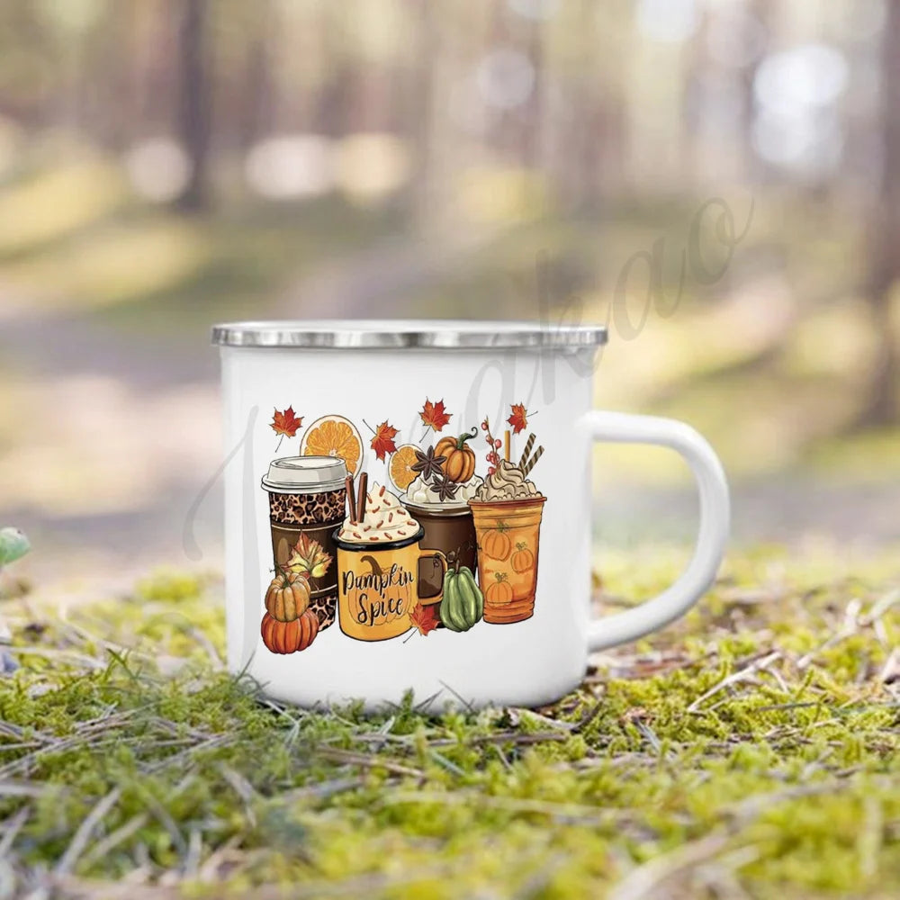 Tis' The Season Enamel Mug | Fall Coffee & Cocoa Cup Gift
