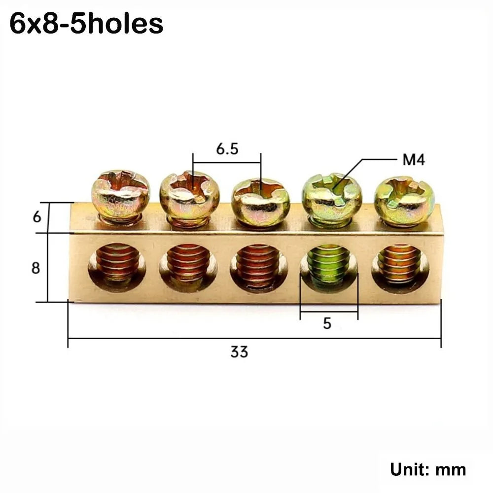 Copper Bus Bar Terminal Block – Brass Screw Wire Connector